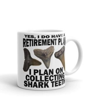 Retirement Plan Shark Tooth Hunting White glossy mug